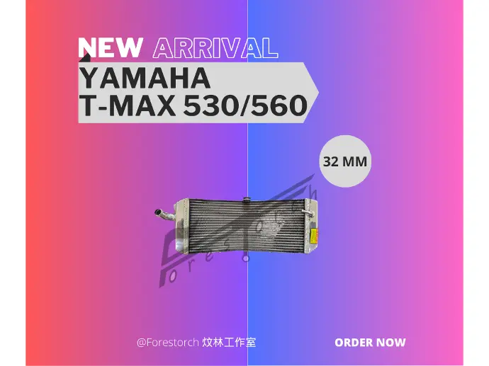 【forestorch】YAMAHA TMAX 530/560  Racing style thickness modification Radiator